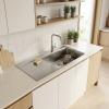 Pure.Sink Comfort Stainless steel sink with drainer, 86x52 cm, right-side faucet wing, PCM5086RT-02